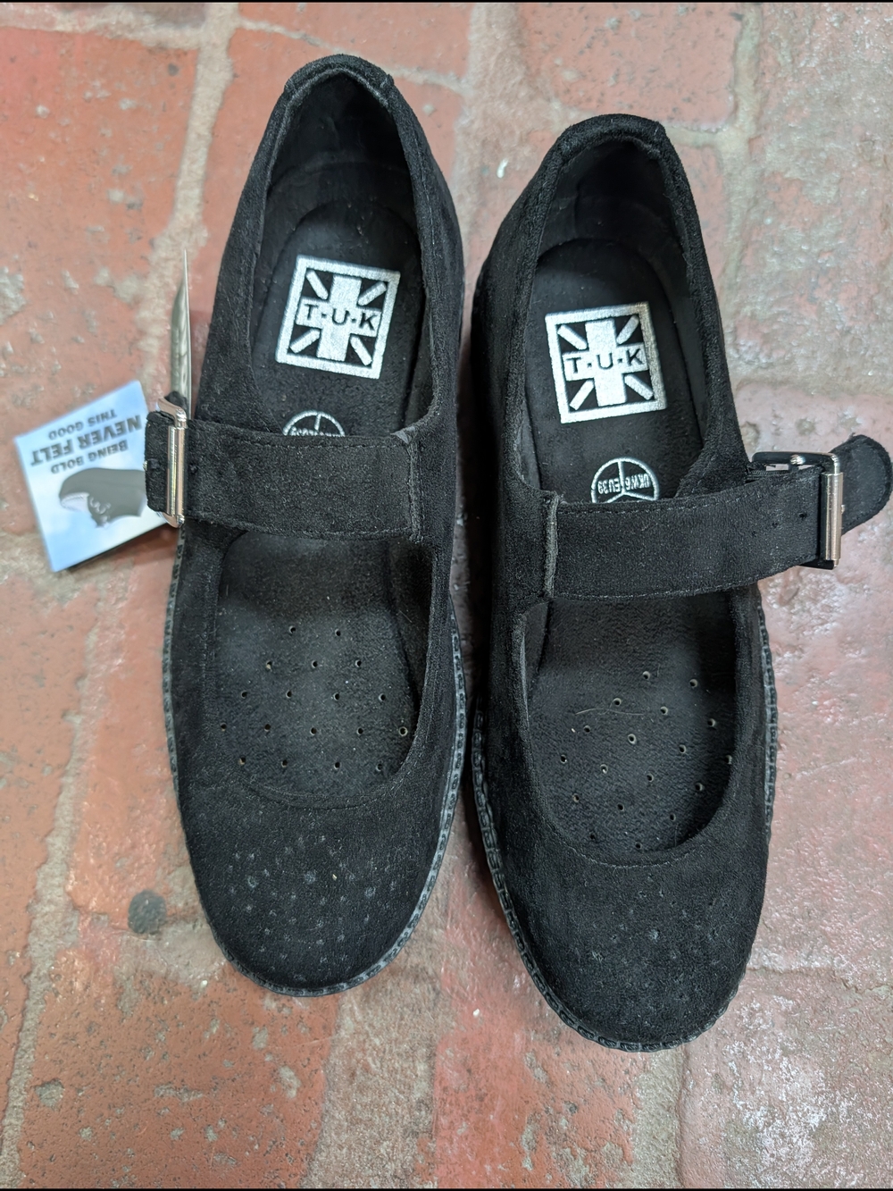 T.U.K Women's Black Mary Jane Suede Flats